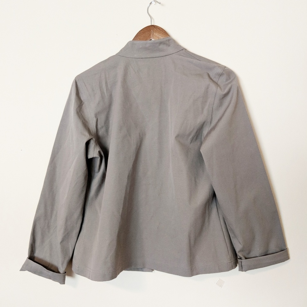 Eileen Fisher Beige Cotton Snap Utility Jacket Size Medium - Picture 2 of 5